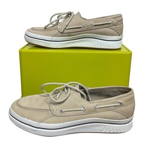 Sperry Men's Top Sider Beige Leather Boat Shoes Size 10.5